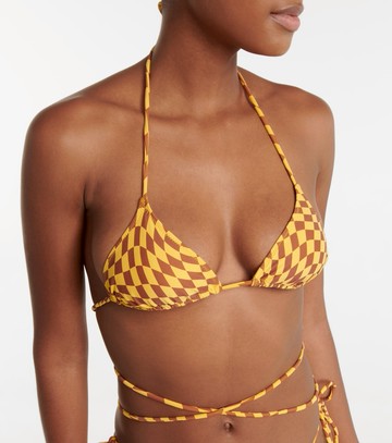 Tropic of C Praia checked tie-around bikini top