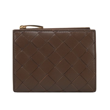 BOTTEGA VENETA Bi-Fold 編織對開短夾(咖啡)