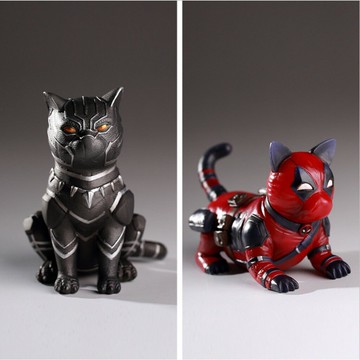 【在台現貨】 黑豹貓 死侍貓 黑豹 死侍 MARVEL 漫威 模型 桌面擺飾 Black Panther 黑豹模型｜領券最高折$220