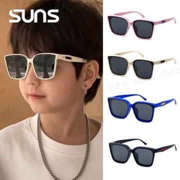 【SUNS】兒童彈力偏光太陽眼鏡 時尚韓版方框墨鏡 輕量矽膠彈性墨鏡 抗UV400 S133