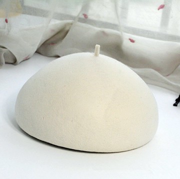 甜美可愛立體毛呢貝雷帽女秋冬淑女羊毛禮帽復古百搭休閑蓓蕾氈帽1入