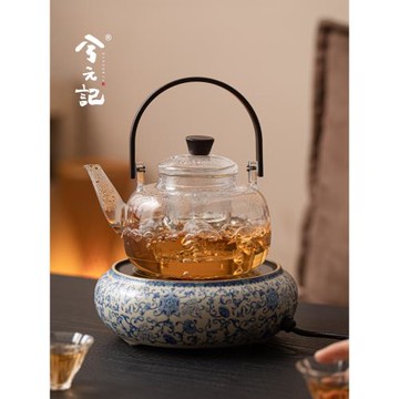 兮元記青花陶瓷電陶爐煮茶壺2025新款圍爐煮茶器玻璃燒水壺養生壺