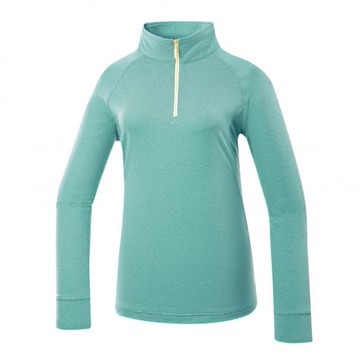 【【蘋果戶外】】山林 52P02 62 碧綠 女 羊毛保暖上衣 半門襟 拉鍊式 抗UV 四彈吸濕透氣抑菌消臭 秋冬 Mountneer