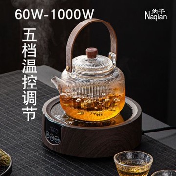 納千迷你電陶爐煮茶器耐高溫玻璃家用蒸茶壺兩用燒水煮茶爐套裝具