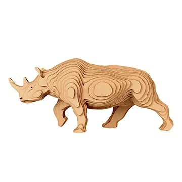 EDISON mama 手作趣味紙模型 稍易 S 6歲以上  38片  犀牛  1包