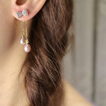 【十里荷花】淡水珍珠耳環 | 酷夏之珠