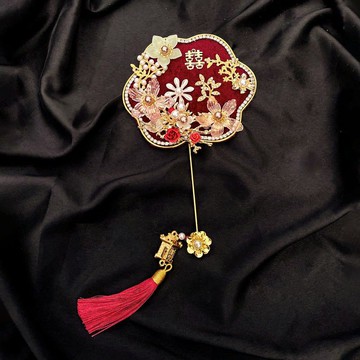 台灣熱賣🔥團扇 婚禮團扇 結婚喜扇 喜慶團扇 中式團扇 新中式秀禾旗袍中國風扇子晨袍造型拍照道具小團扇送新娘結婚禮物