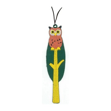 日本 TOCONUTS 麻布刺繡書籤/ 貓頭鷹 eslite誠品