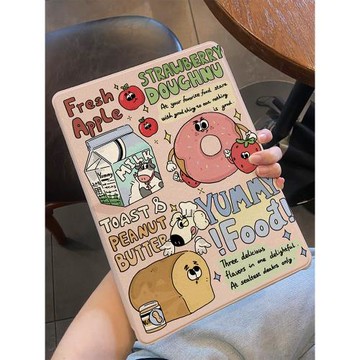 適用于ipad保護套ipad2021平板殼air5/4書本式2022帶筆槽mini6甜甜圈10.2寸硅膠pro11全包9/10九十代10.9表情