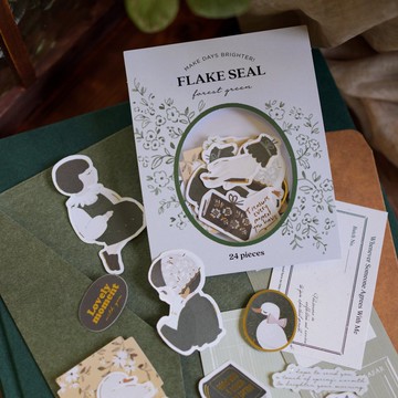 燙金貼紙包少女系列-森綠