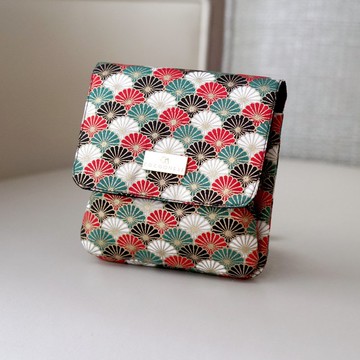 口金錢包 / 口金短夾 / 斜挎錢包- 菊花海岸(紅)