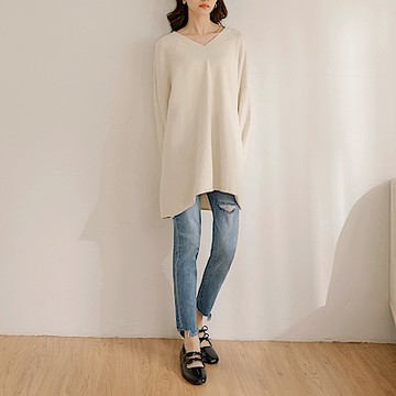 棉質刷色抓破不規則抽鬚窄管牛仔褲-OB大尺碼