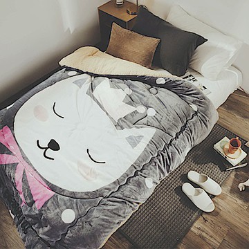 絲薇諾 美喵喵 法蘭羊羔絨暖暖被-150×200cm