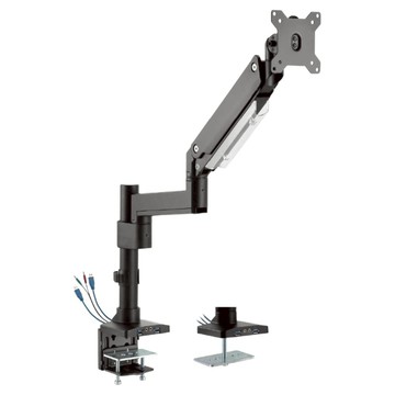 HAPPY TECH 快樂科技 鋁合金大承重氣壓式電腦螢幕支架 夾鎖桌 USB T72-C012UP 42吋  黑色  1個