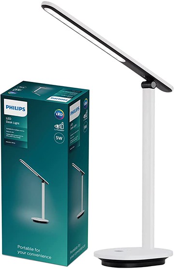 Philips【日本代購】  LED 充電式檯燈護眼居家防藍光觸摸感應調光帶插座便攜【日本正規品】 DSK203