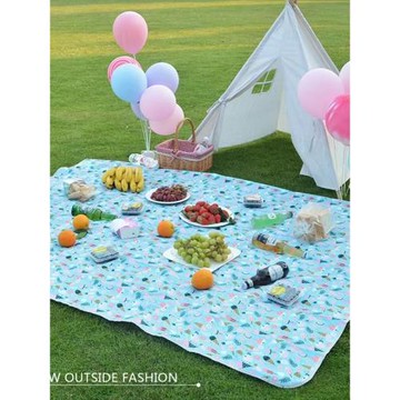 卡通野餐墊戶外兒童可愛墊子便攜防水防潮地墊加厚毯子折疊爬行墊