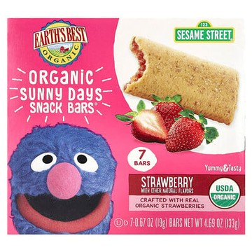 Earth's Best, 有機晴天零食棒®，2 歲及以上，草莓味，7 根，每根 0.67 盎司（19 克）