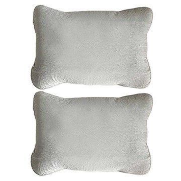 Mayoha 會呼吸的純棉3D網眼鬆緊帶式枕頭套  2個  灰色  中號(40 x 60cm)