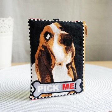 Lovely【歐美布】毛小孩PICK ME! 拉鍊零錢包、內分2格