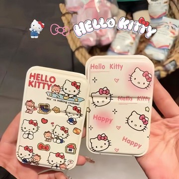 ✨臺灣出貨✨卡通KT貓化妝鏡迷你摺疊鏡高顏值女生可愛鏡子小鏡子隨身帶便攜式