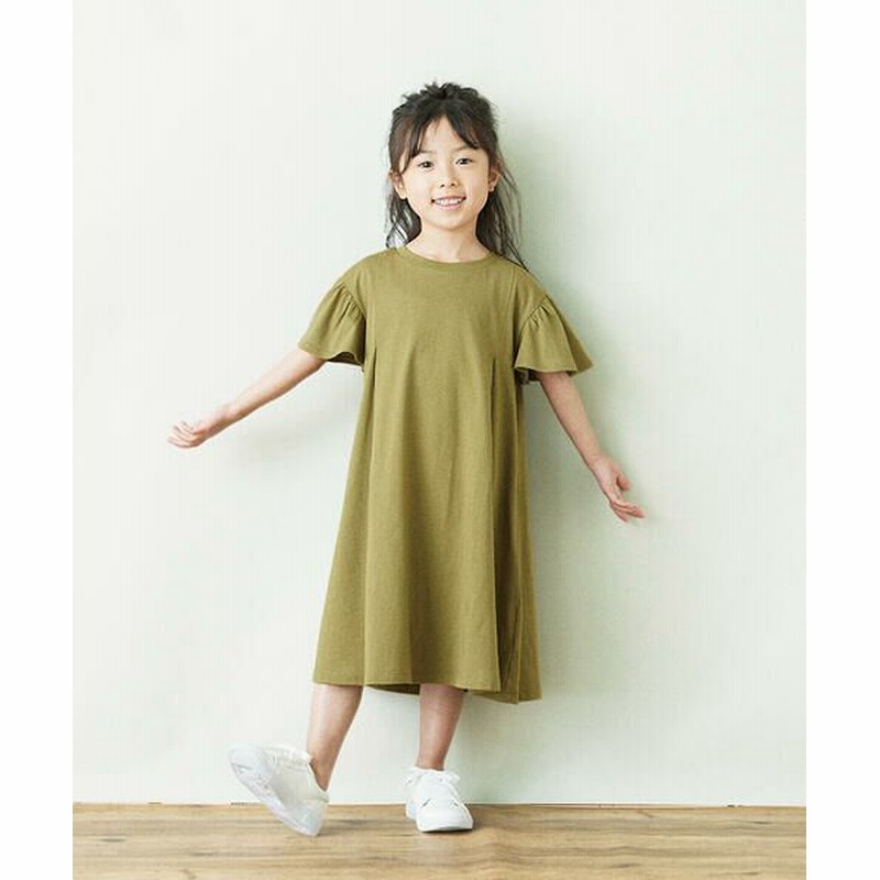 Comme Ca Ism コムサイズム バックリボン 半袖ワンピース オリーブ 1cm 通販 Lineポイント最大1 0 Get Lineショッピング