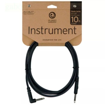 Planet Waves Classic系列 CGTRA-10 樂器導線 吉他導線 10呎 1直1L頭【黃石樂器】
