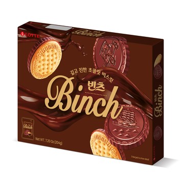 韓國樂天BINCH 巧克力餅乾(204g)