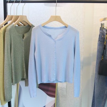 溫柔風韓系針織衫女2025春季新款v領修身薄款純色百搭開衫小外套