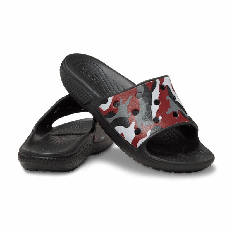 クロックス公式] スライドサンダル KIDS' CLASSIC CROCS CAMO SLIDE キッズ、子供用、男の子、女の子  レッド/赤/ブラック/黒 18cm,18.5cm,19cm,19.5cm,20cm,21cm クラシック クロックス カモ スライド キッズ  40%OFF セール アウトレット 通販 LINEポイント最大10.0%GET ...