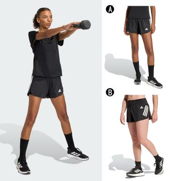 【Adidas 愛迪達】PACER 2IN1 運動短褲 女 A-KD9742 B-KD3875