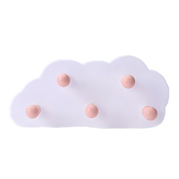 JU JIA JIA 居家家 創意多功能雲朵無痕5連鉤 文藝風清新裝飾 磨砂觸感美觀實用 黏貼不傷墻面  顏色隨機  1個
