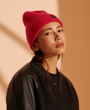 Superdry Women's Women's Super Lux Beanie Pink / Fenway Pink - Size: 1SIZE