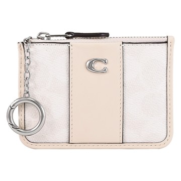 COACH CI185 經典C LOGO印花證件鑰匙零錢包.米/白
