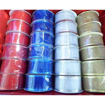 亮片紗鐵絲彩帶3.8cm/3y 902568(款式隨機出貨)