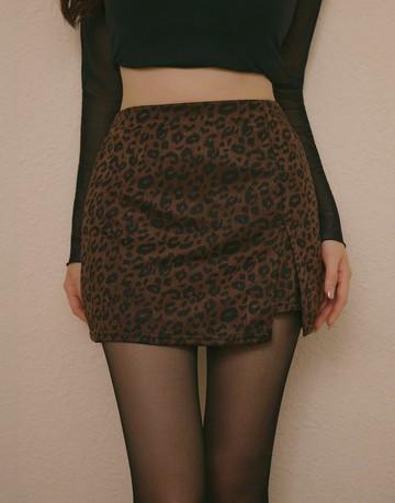 復古野性感回歸；後鬆緊豹紋A字褲裙 兩色