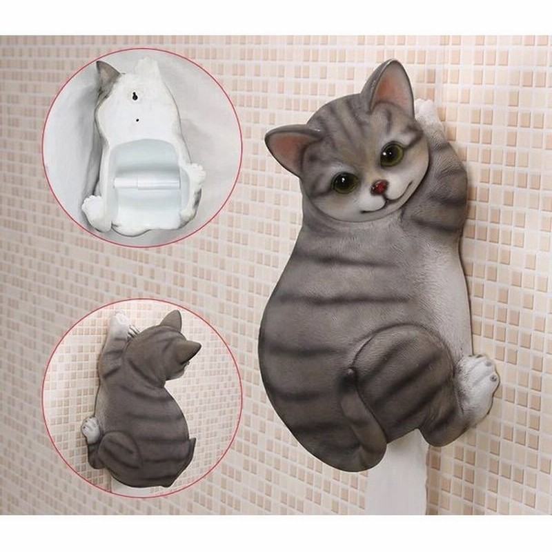 トイレットペーパーホルダー インテリア雑貨 ティッシュケース 猫雑貨 