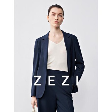 zezi羊毛西裝套裝高級2025新款秋冬季休閑外套通勤女職業正裝西服
