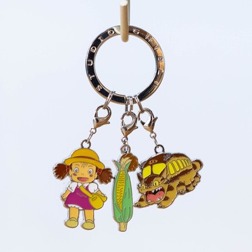 真愛日本 宮崎駿 吉卜力 三入 鐵片鎖圈 小梅 貓公車 玉米 龍貓totoro 豆豆龍 吊飾 鎖圈 鑰匙圈 4954043120743