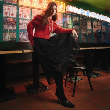 SO NICE 亮片蕾絲立體打褶長澎裙