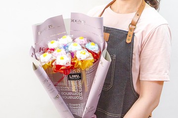 義大利大花花棉花糖花束 (花棒9支入) 派對 畢業 獎品 小孩 糖果