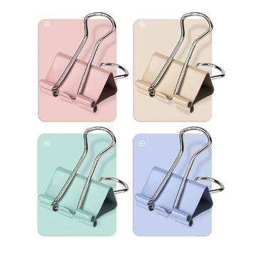 10-TEN 櫻維商品 OTO 歐迪奧文具 多功能強力長尾夾 15mm 莫蘭迪色  120個  1組