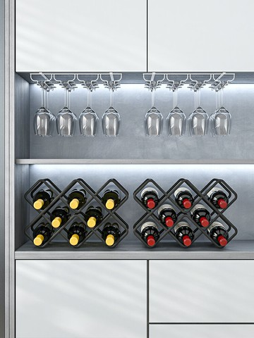 居家紅酒架擺件酒格子菱形架子家用輕奢高檔創意葡萄酒架子酒架置物架廚房收納 居家收納 居家小物