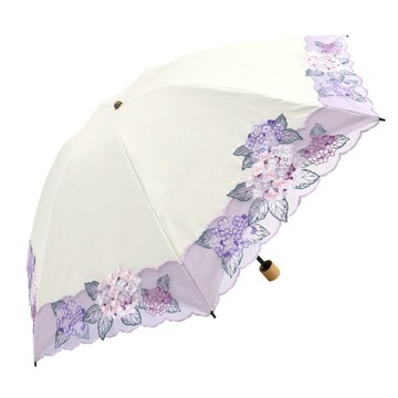 遮陽傘/晴雨兩用傘/摺疊傘/女士/繡球花歐根紗剪花刺繡晴雨兩用迷你摺疊傘