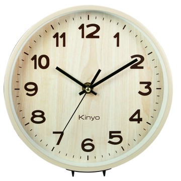 KINYO木紋風桌掛兩用鐘(水洗)CL153C