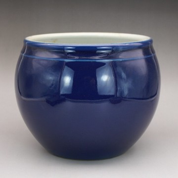 晚清民國民窯  祭藍釉 缸 古玩陶瓷古董瓷器手工仿古民間老貨收藏