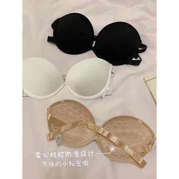 無肩帶內搭抹胸女薄款2025外穿打底內衣防走光聚攏文胸美背裹胸夏