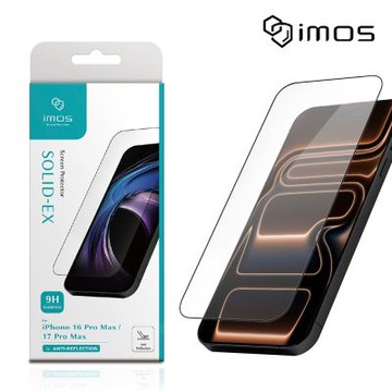 imos Apple iPhone 17 Pro Max/16 Pro Max 6.9吋 2.5D AR低反光黑邊螢幕玻璃保護貼