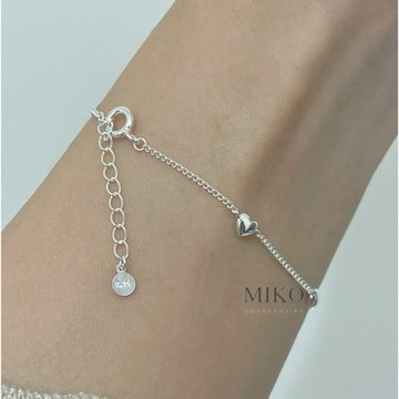 MIKO s925純銀 正韓 只想牽著你 立體愛心手鏈 項鏈 手鍊B0026