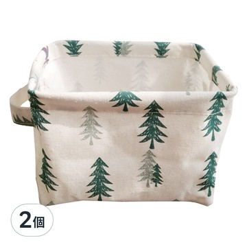 Bebehome 日式折疊收納箱 防水厚帆布 +PE防水層 +加粗鋼圈  100L  糜鹿森林 米白色  2個