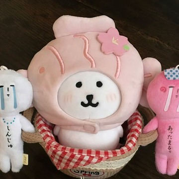 臺灣現/🎀公仔 毛絨公仔韓版nagano自嘲熊包掛件10cm櫻花鯛魚燒頭套可愛超萌Chiikawa掛飾